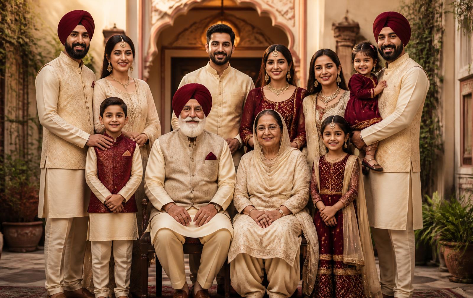 The whole family together
